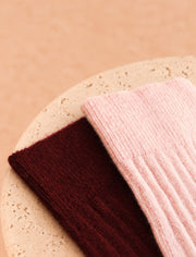 Kaschmir-Socken-Set – Rosa