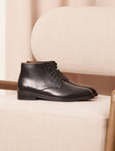 Chukka-Stiefel City - Schwarzes, genarbtes Leder