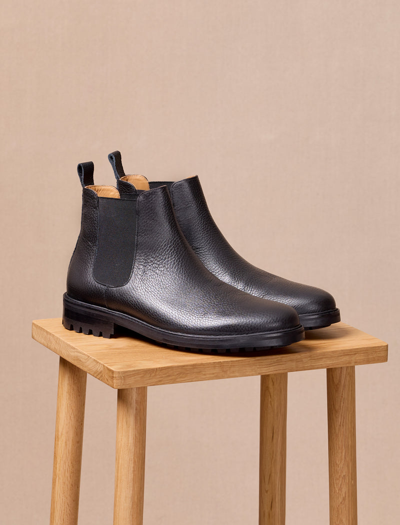 Chelsea Boot Commando - Schwarz Lederoptik - Image principale