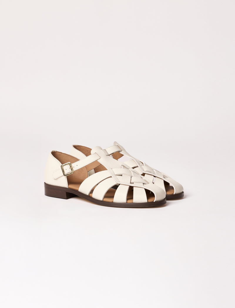 Roxane - Elfenbein geprägtes Leder - Image principale