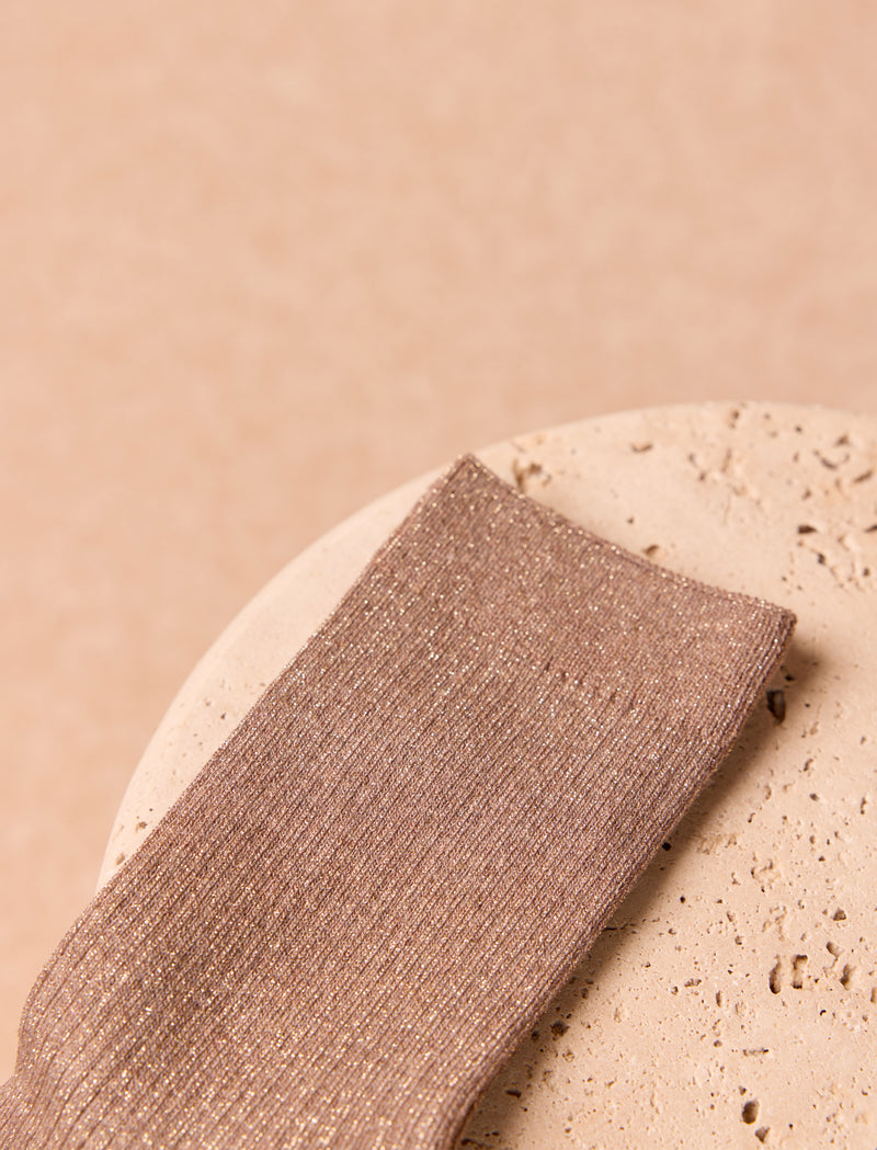 Lurex-Strümpfe in Zweifarbigkeit - Moka - Image principale