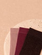 Pack chaussettes lurex côtelées - Rose
