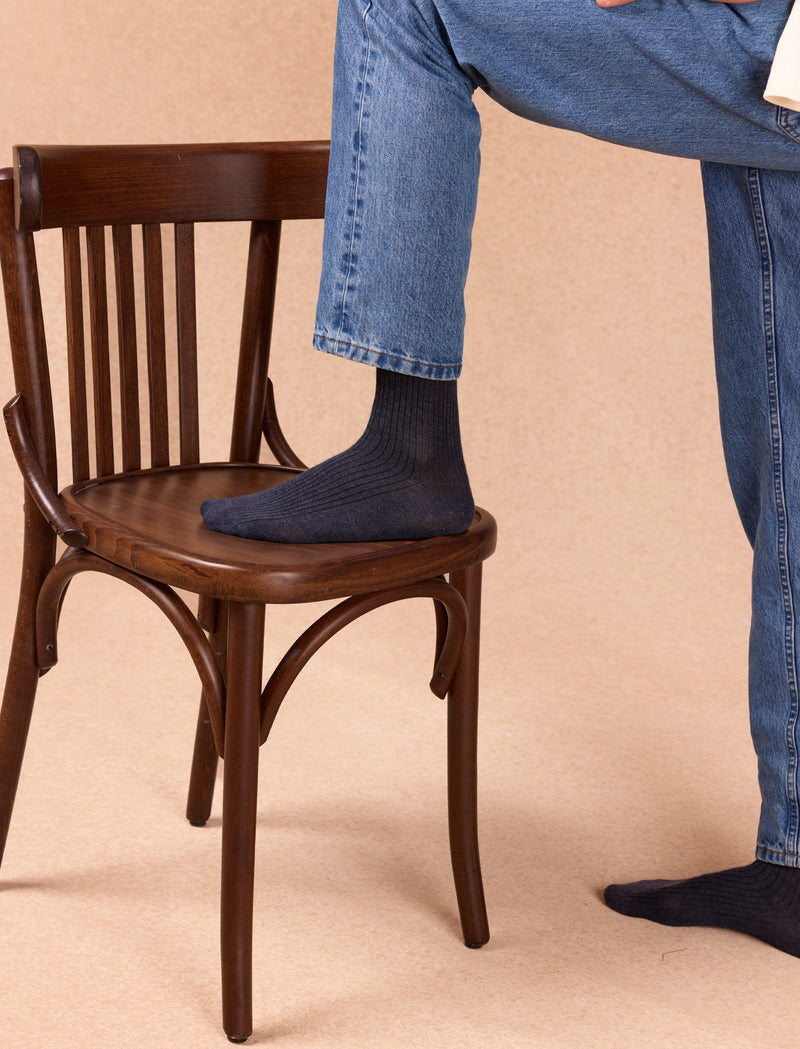 Chaussettes côtelées - Navy - Image principale