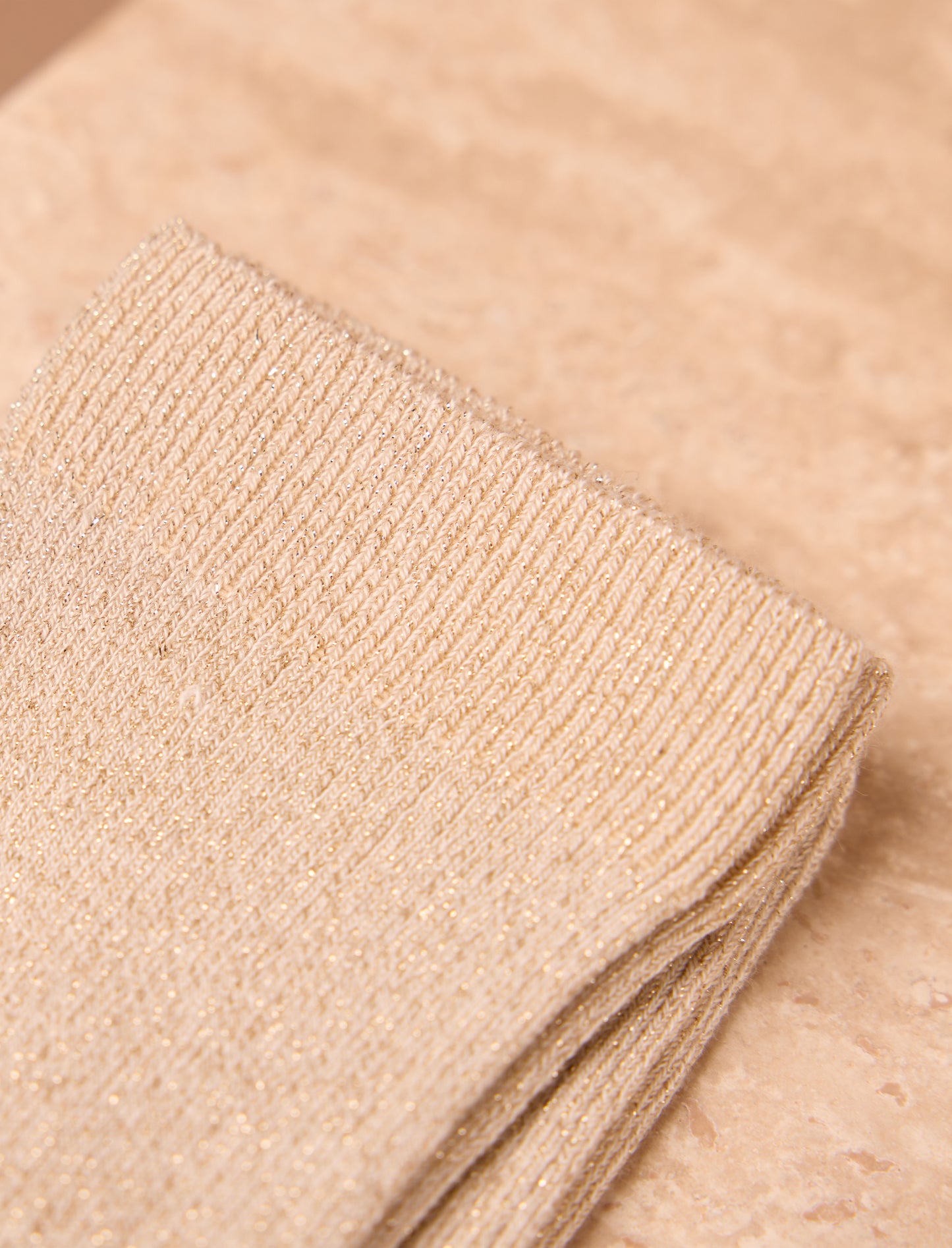 Chaussettes lurex côtelées - Doré
