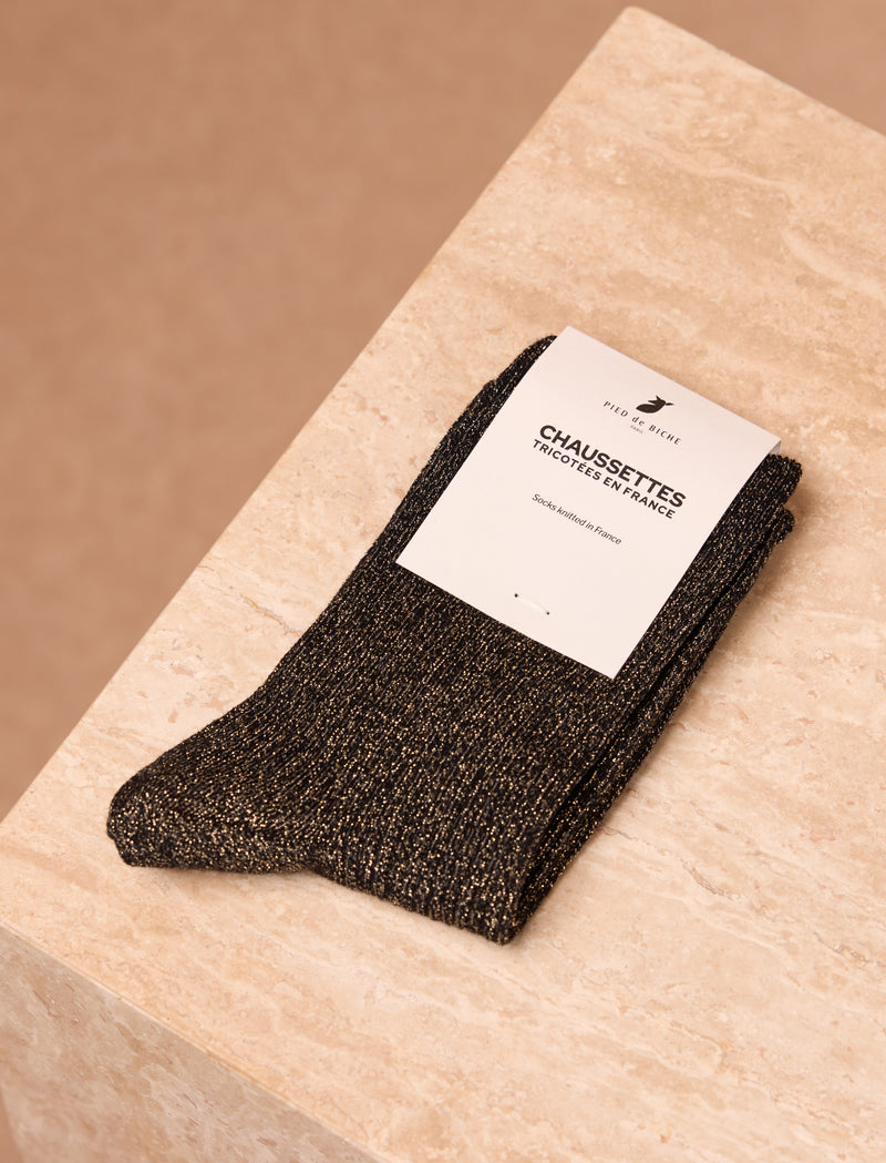 Lurex-Socken - Schwarz - Image principale