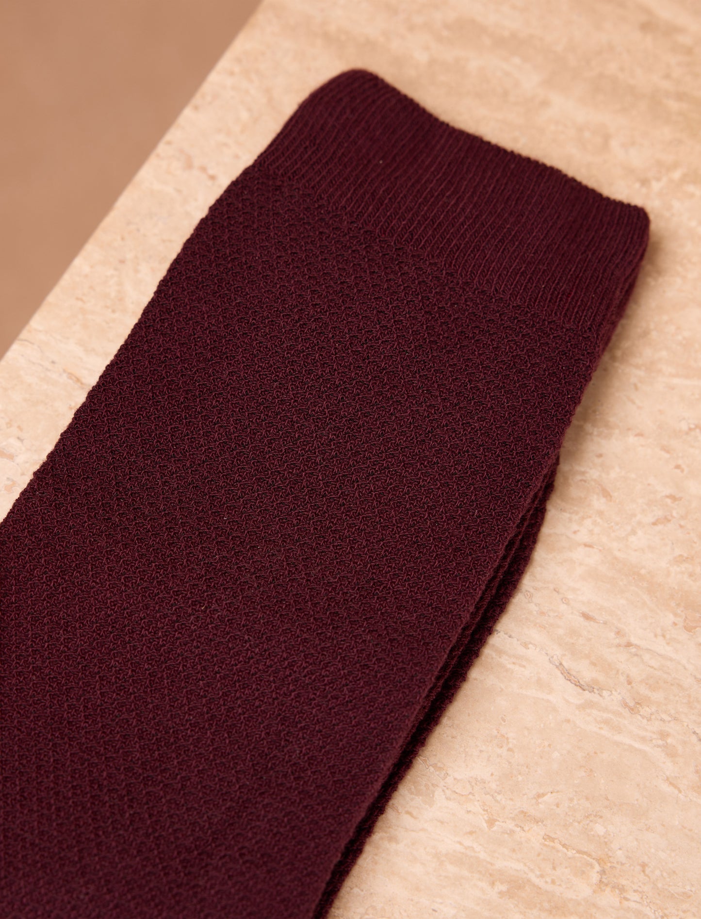 Chaussettes nid d'abeille - Bordeaux