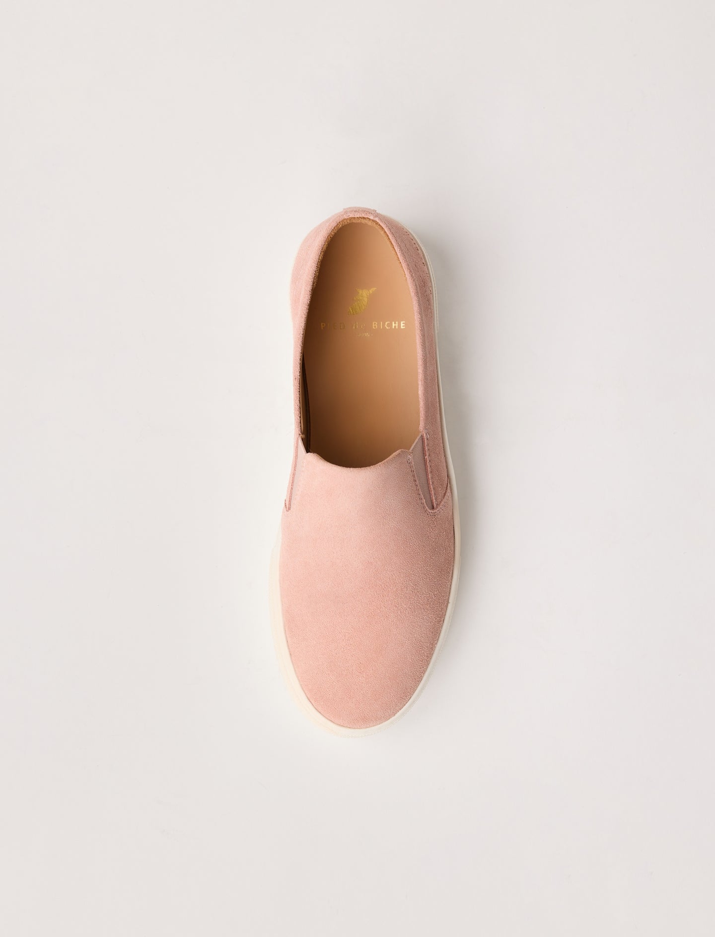 slippers en cuir suède rose pour femme