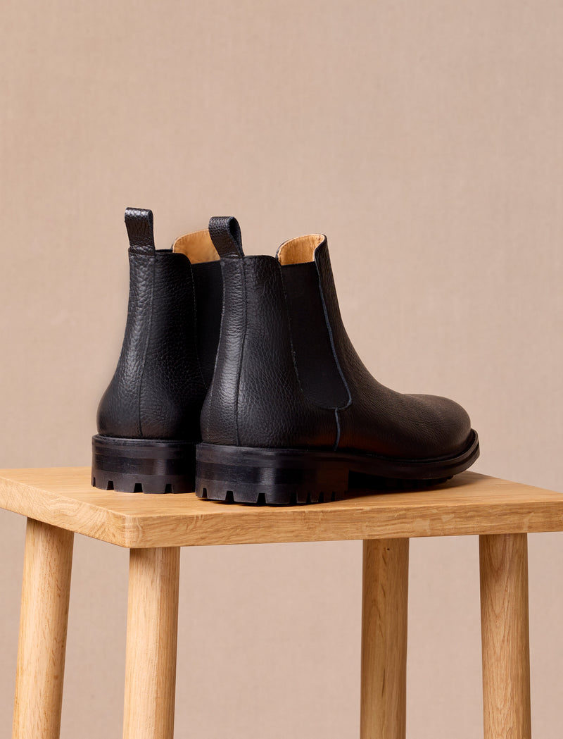Chelsea Boot Commando - Noir Grainé - Image principale