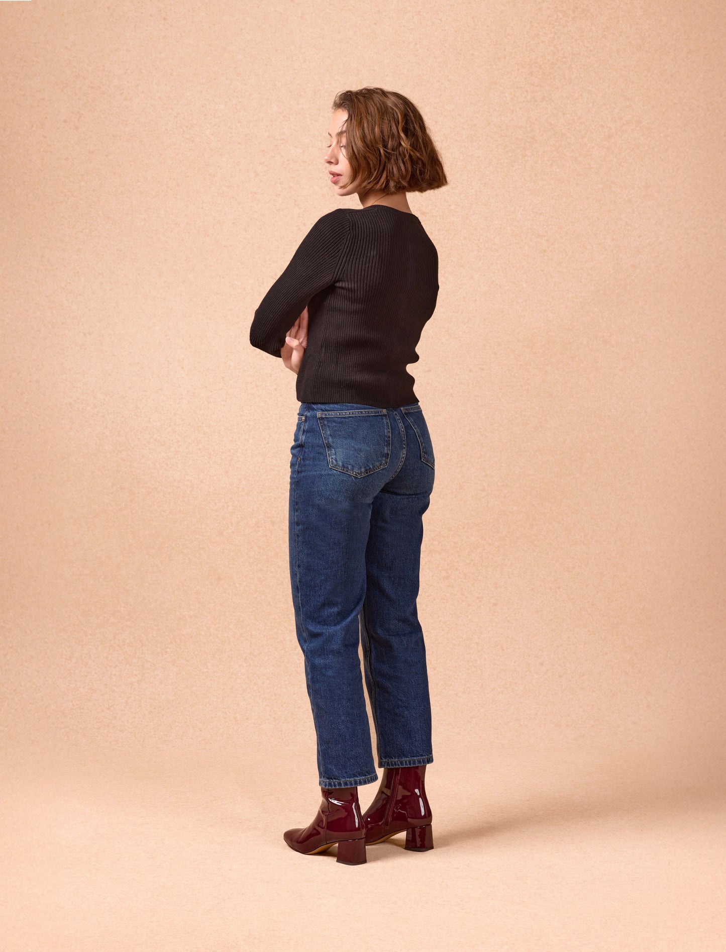 Albane - Lackiertes Auberginenleder 