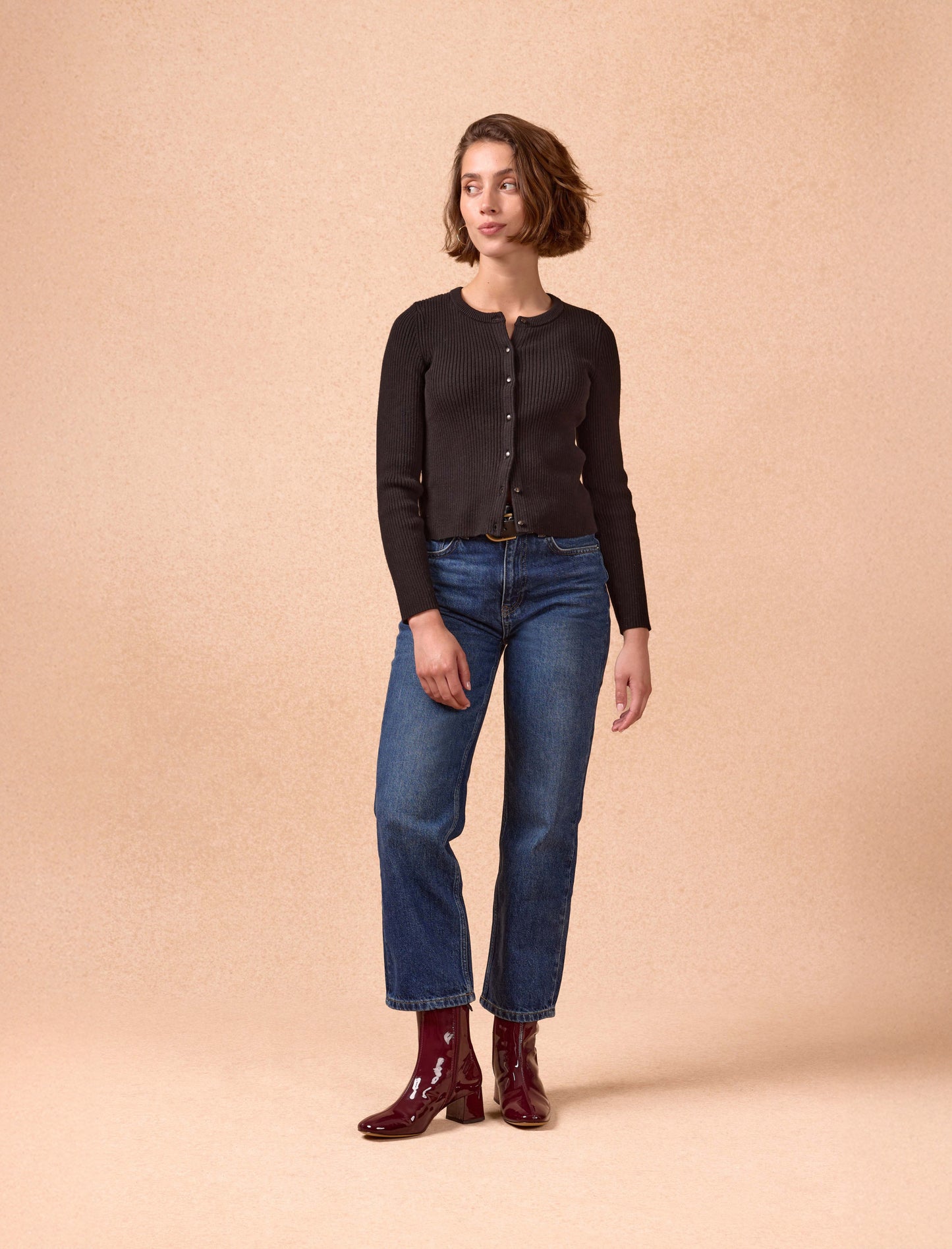 Albane - Lackiertes Auberginenleder 