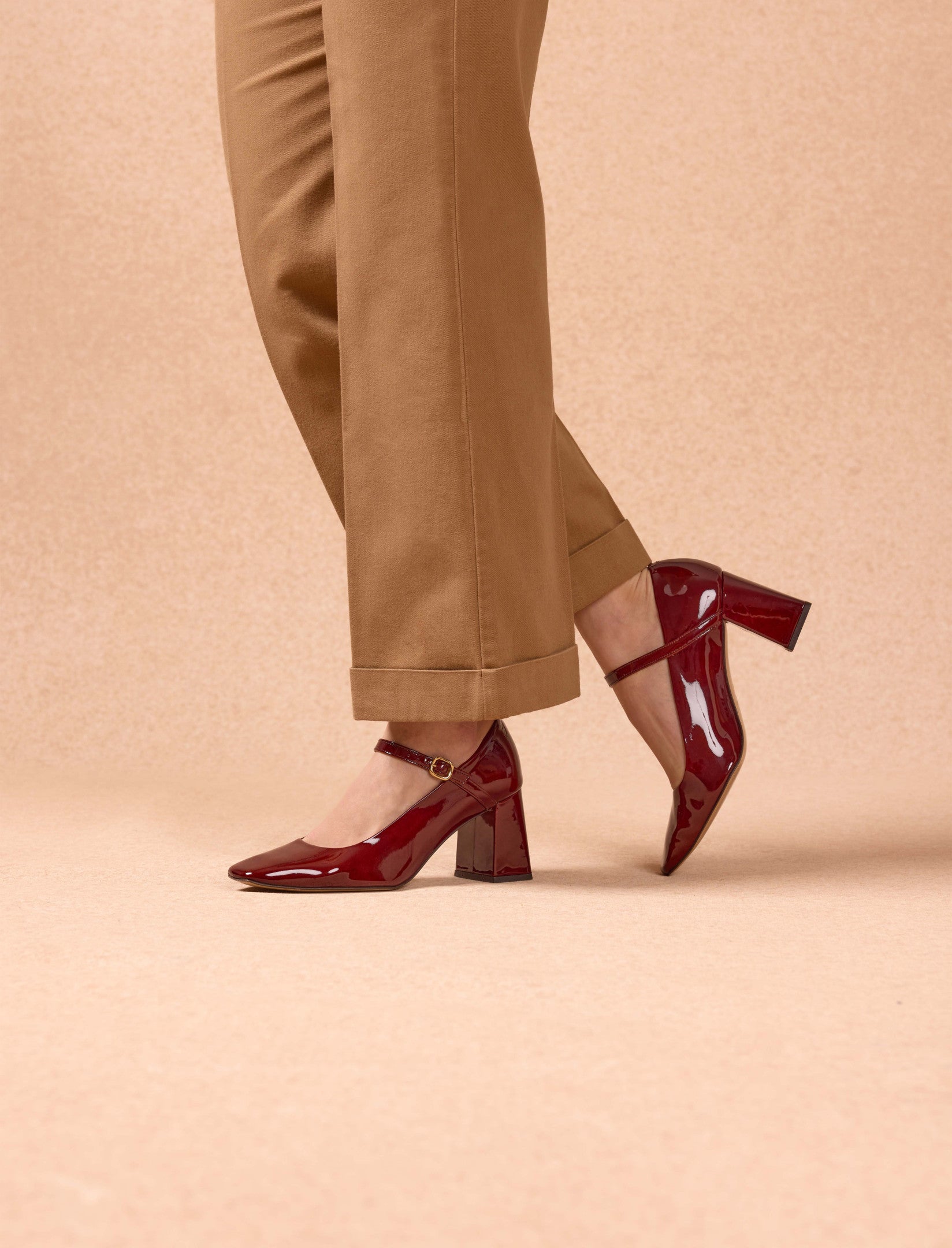 escarpin verni en cuir pour femme