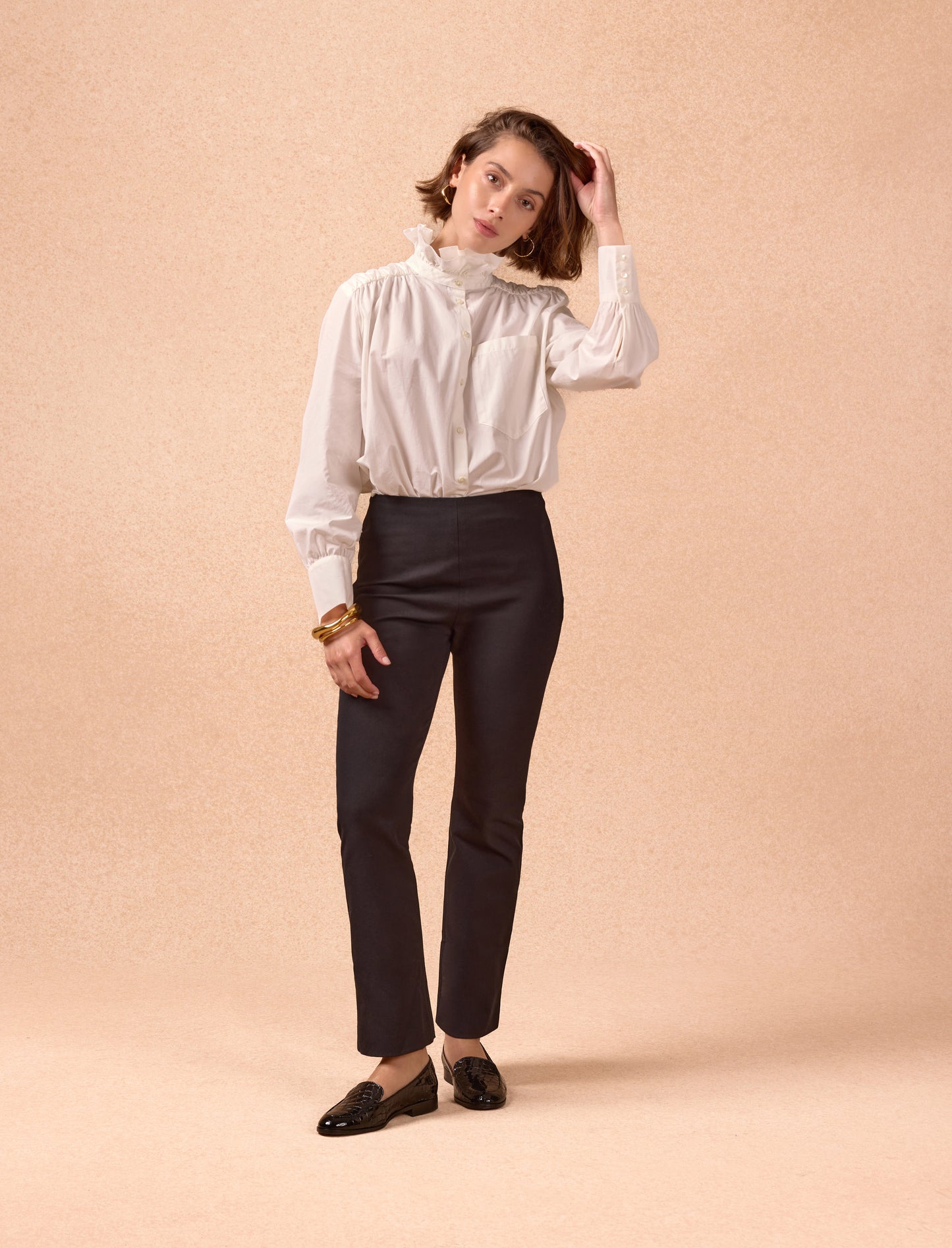 Lou - Schwarz Krokoleder 