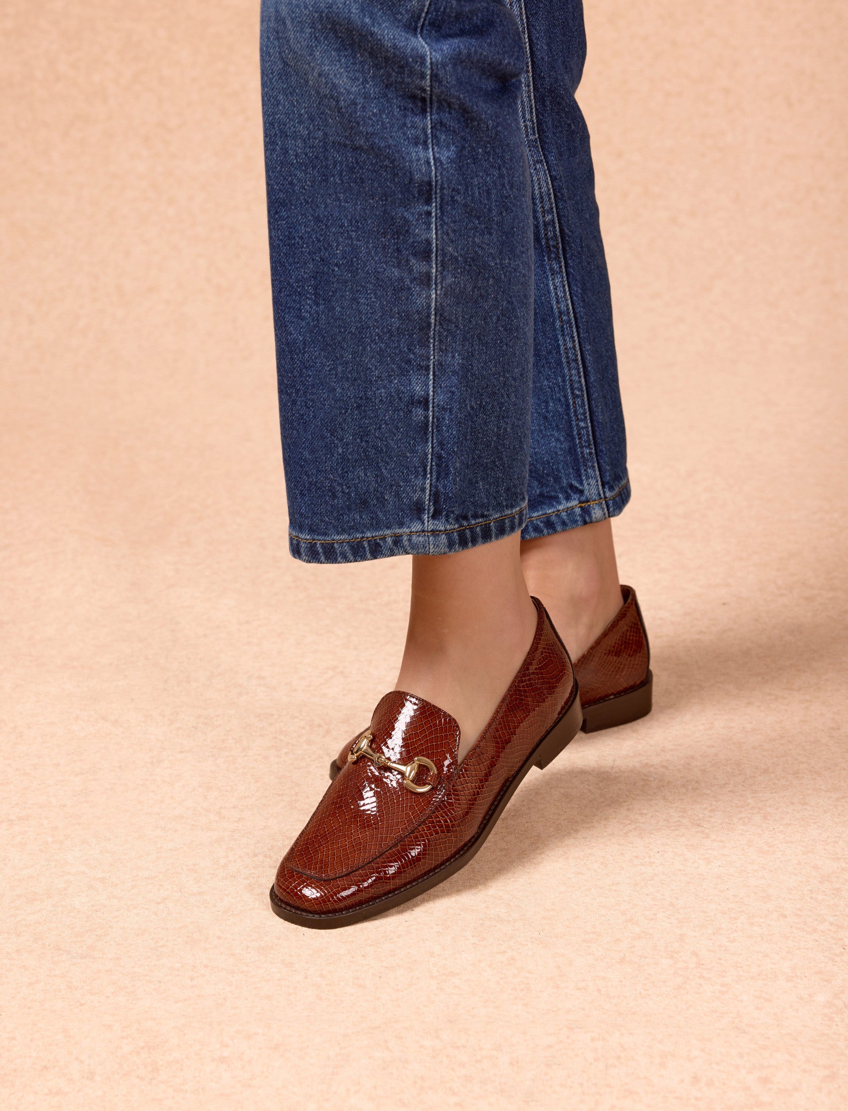 mocassins en cuir verni pour femme