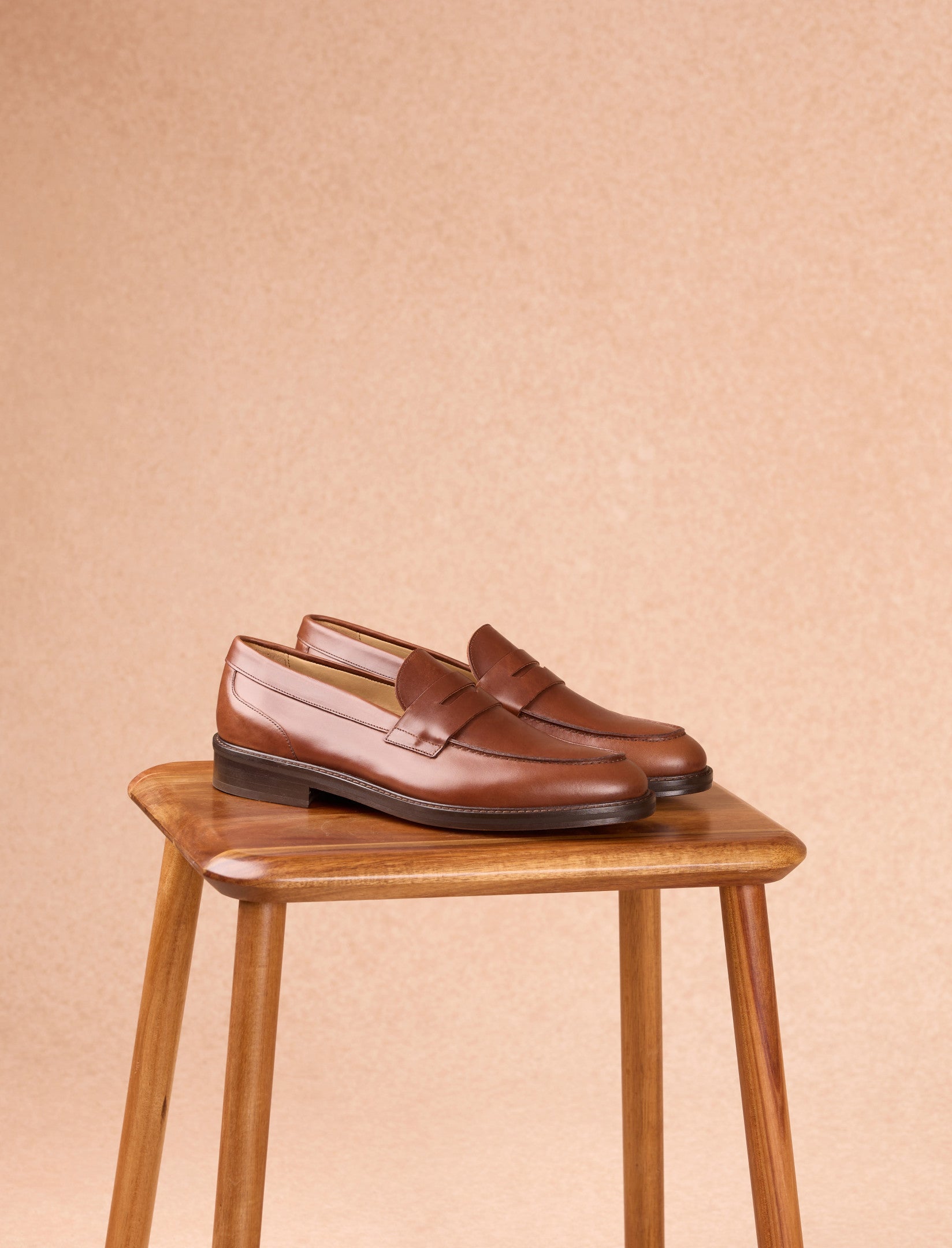 mocassins en cuir cognac pour homme