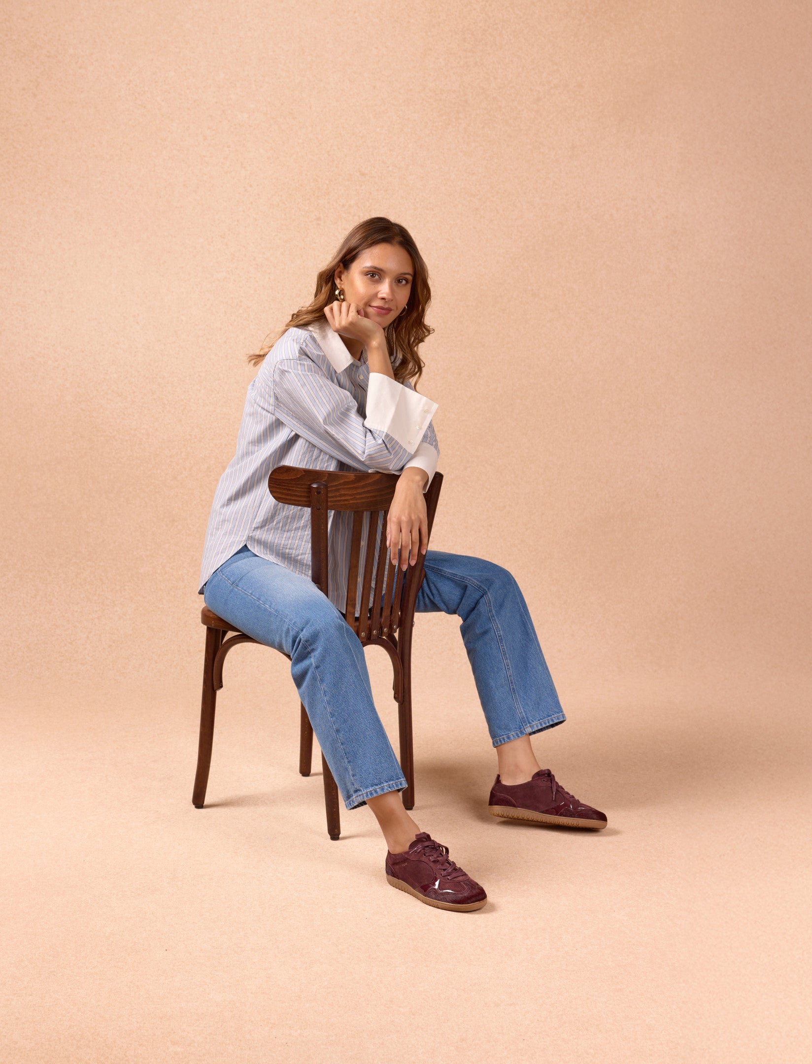 sneakers en cuir coloré pour femme