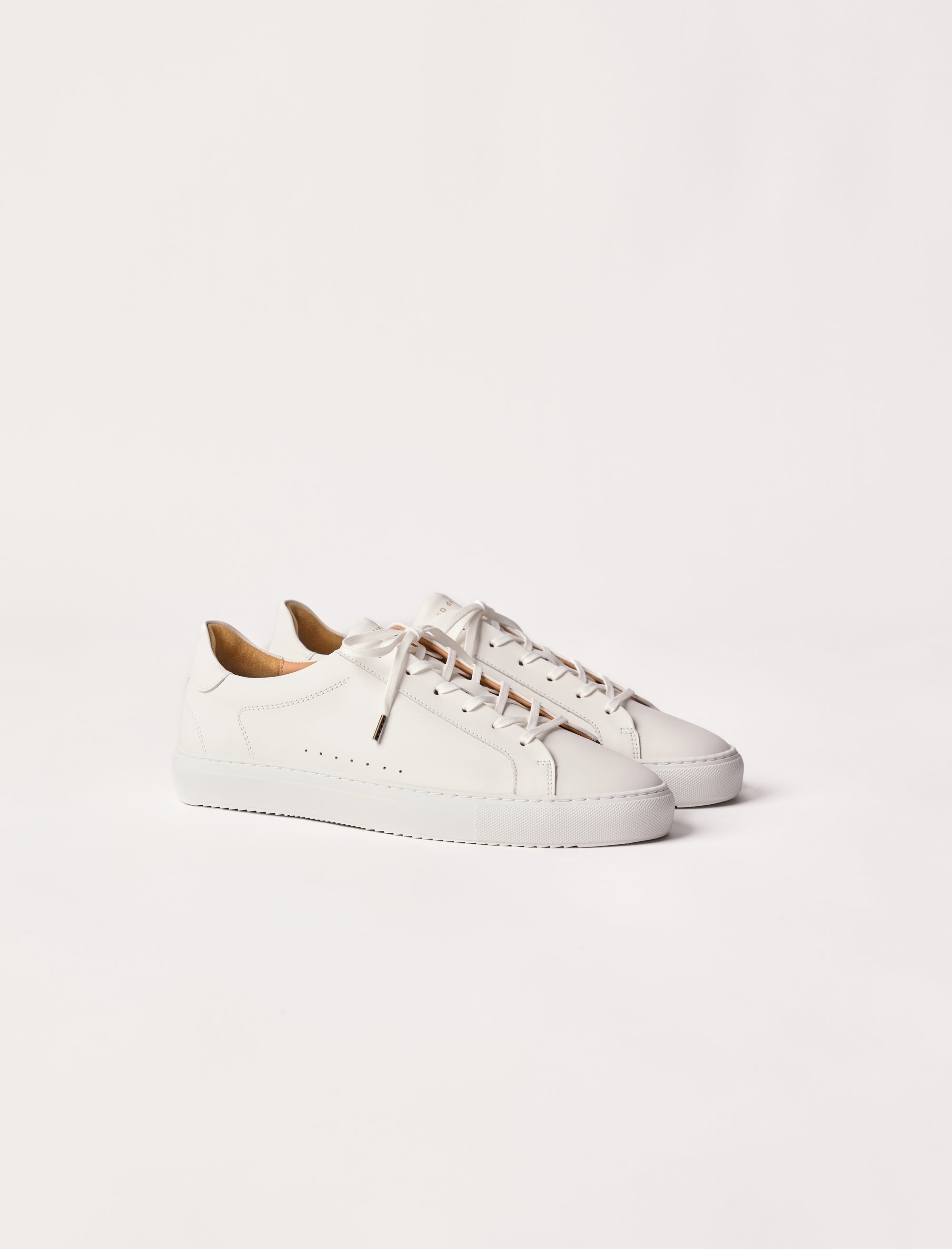 sneakers en cuir grainé blanc pour homme