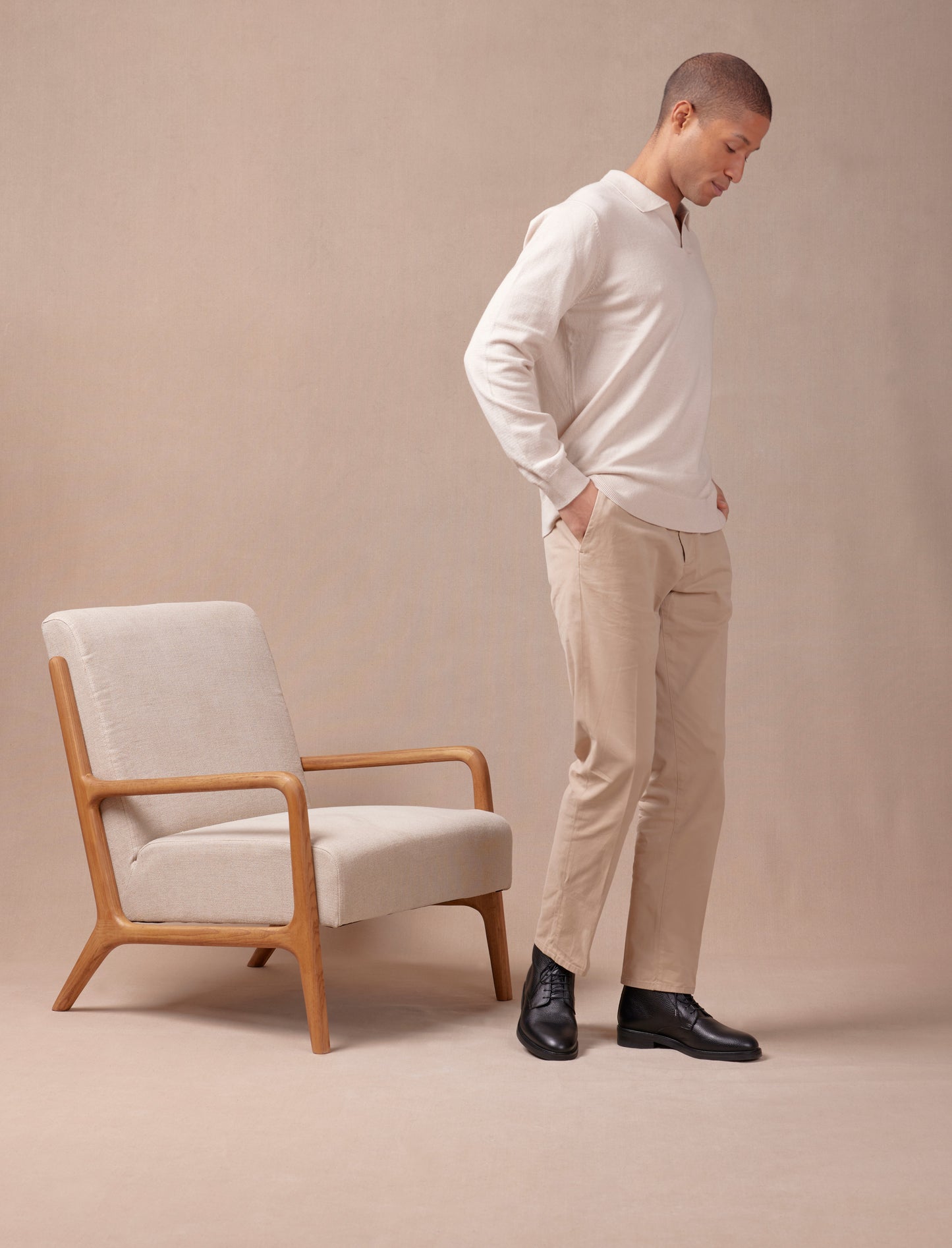 Chukka-Stiefel City - Schwarzes, genarbtes Leder 