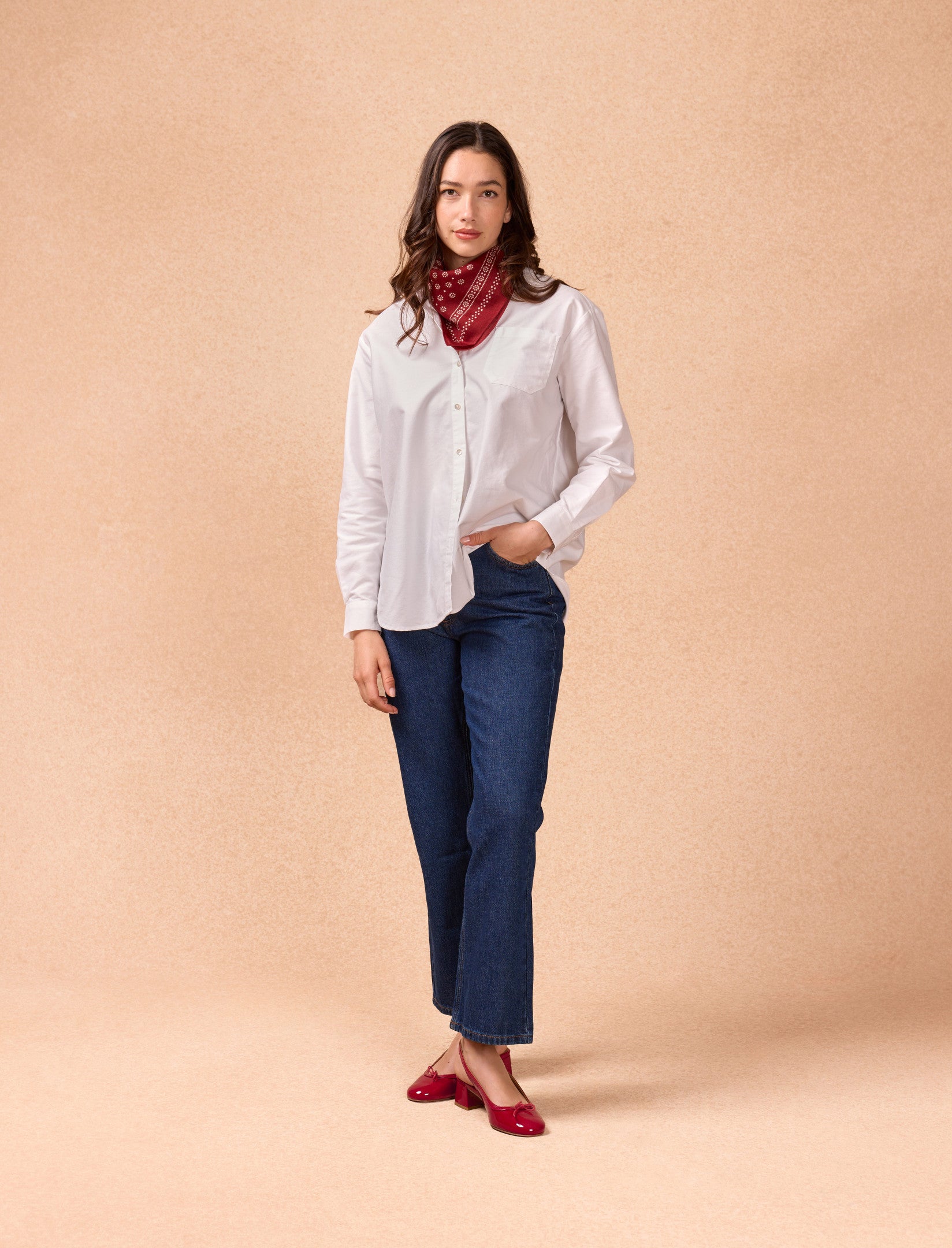 babies en cuir verni rouge pour femme