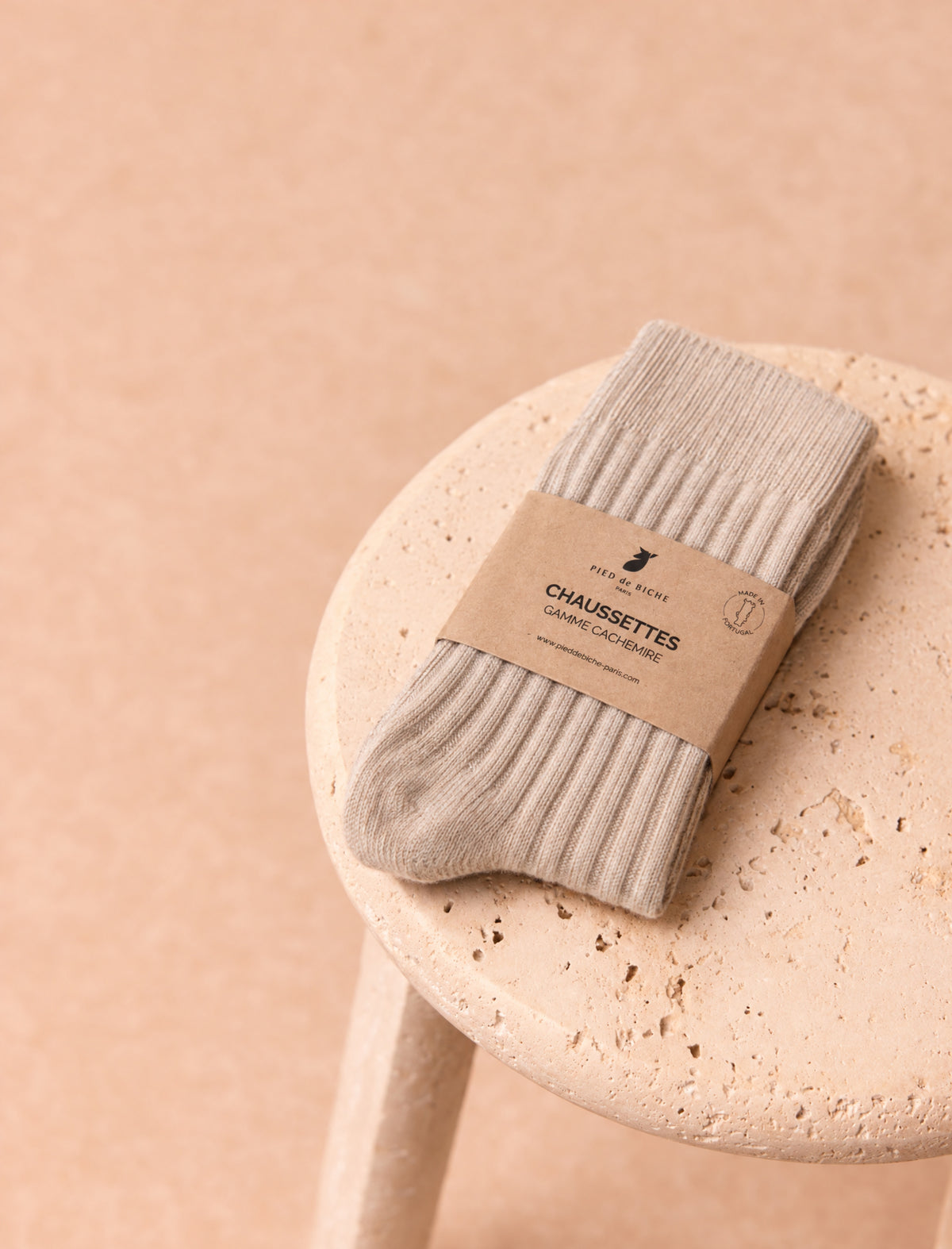 Kaschmir-Socken – Beige - vue 1