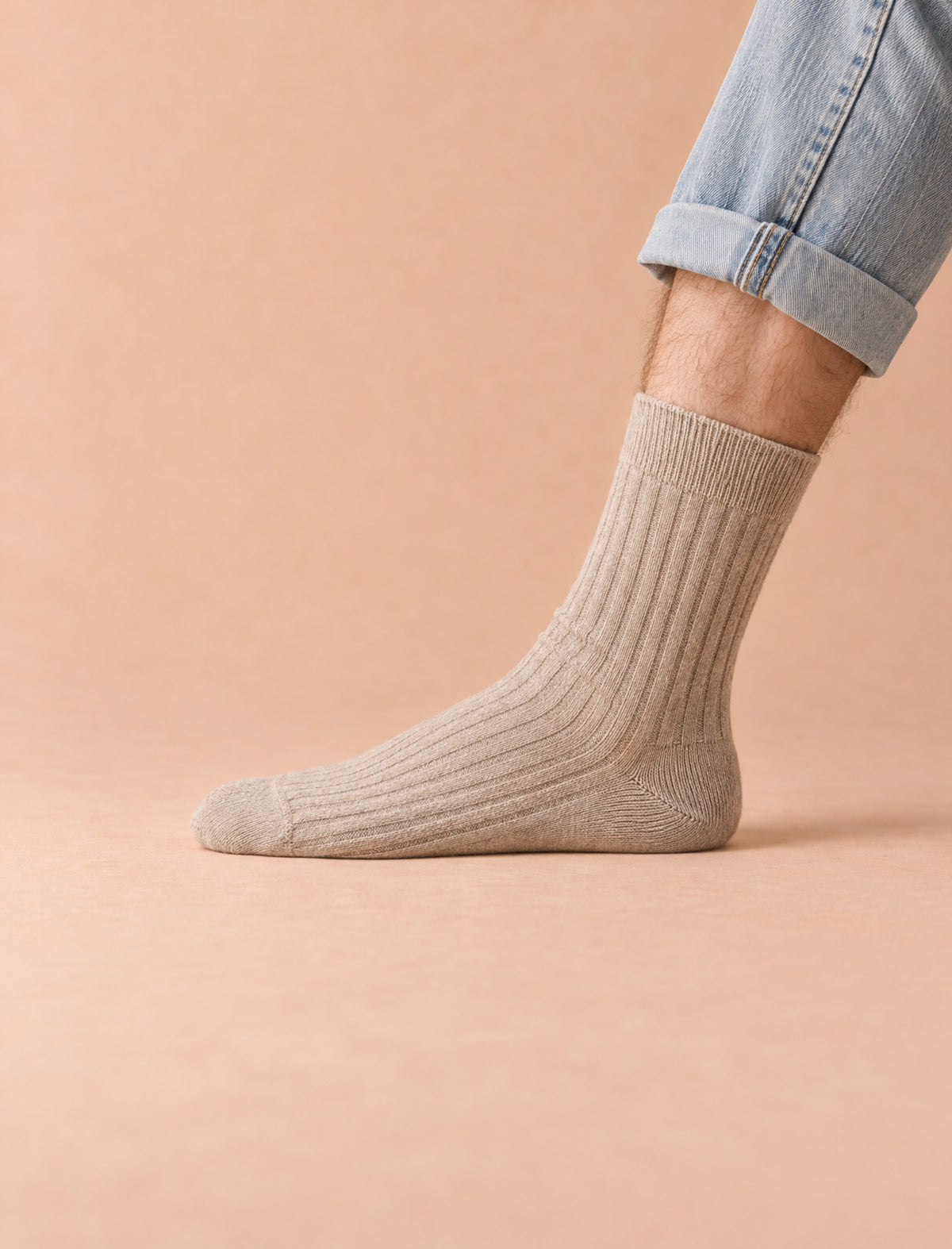 Kaschmir-Socken – Beige - vue 3