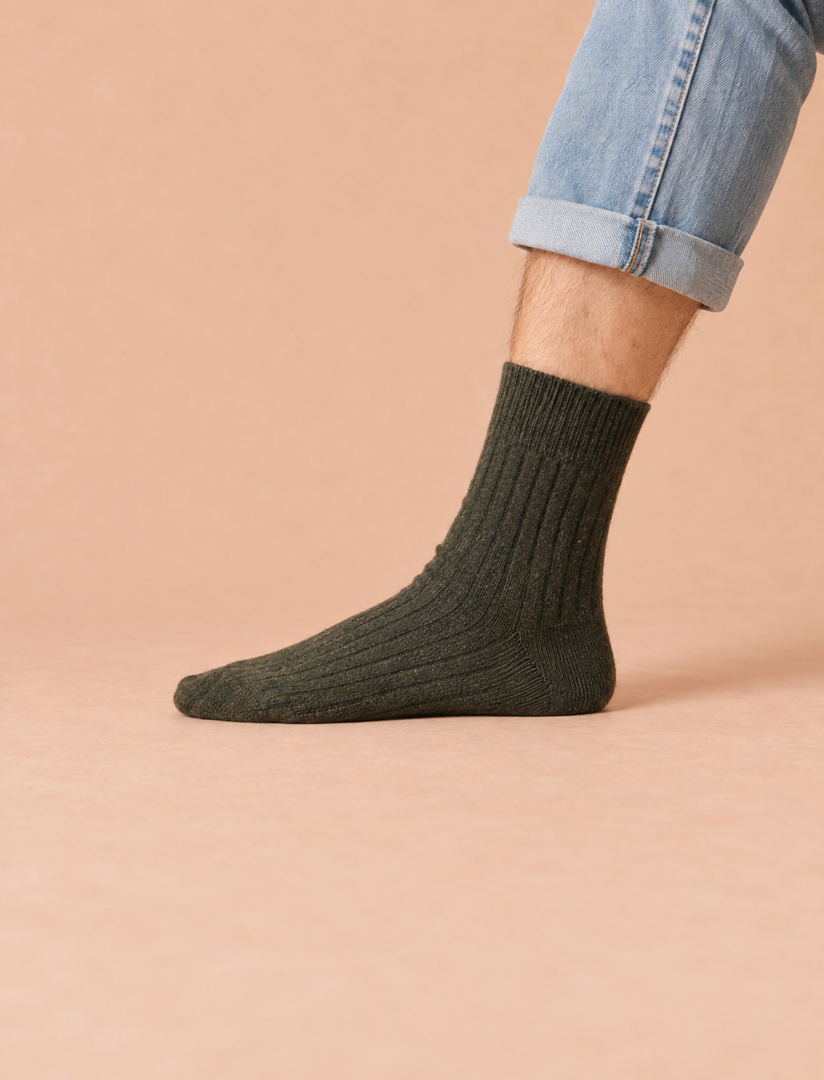 Cashmere Socks - Khaki - vue 3