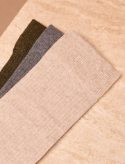 Pack Socken seitlich - Grau, Khaki & Beige 