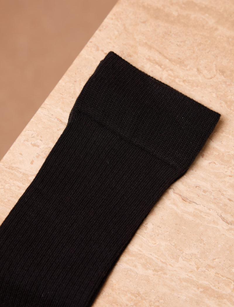 Chaussettes côtelées - Noir - Image principale