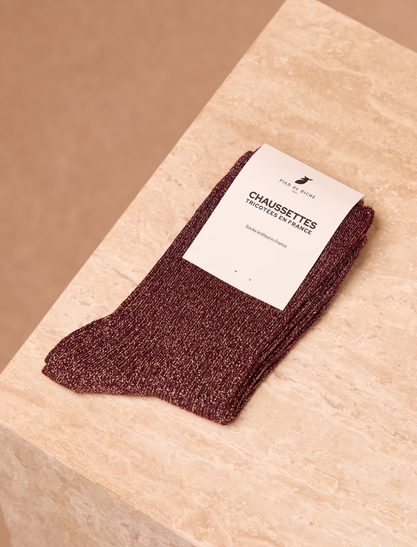 Lurex striped socks - Bordeaux 