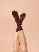 Lurex striped socks - Bordeaux 