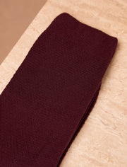 Chaussettes nid d'abeille - Bordeaux