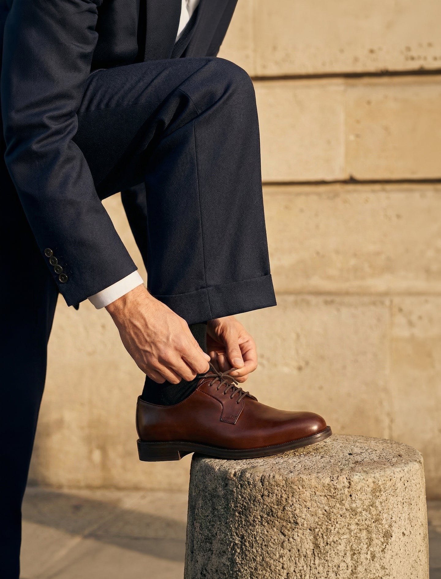 derbies en cuir bourgogne pour homme