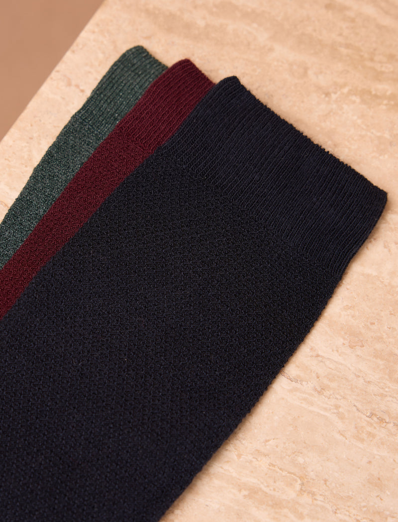 Sock pack - Navy, Bordeaux & Green  - Image principale
