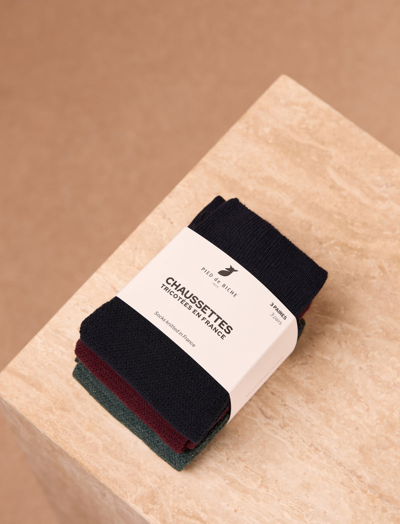 Sock pack - Navy, Bordeaux & Green  - Image principale