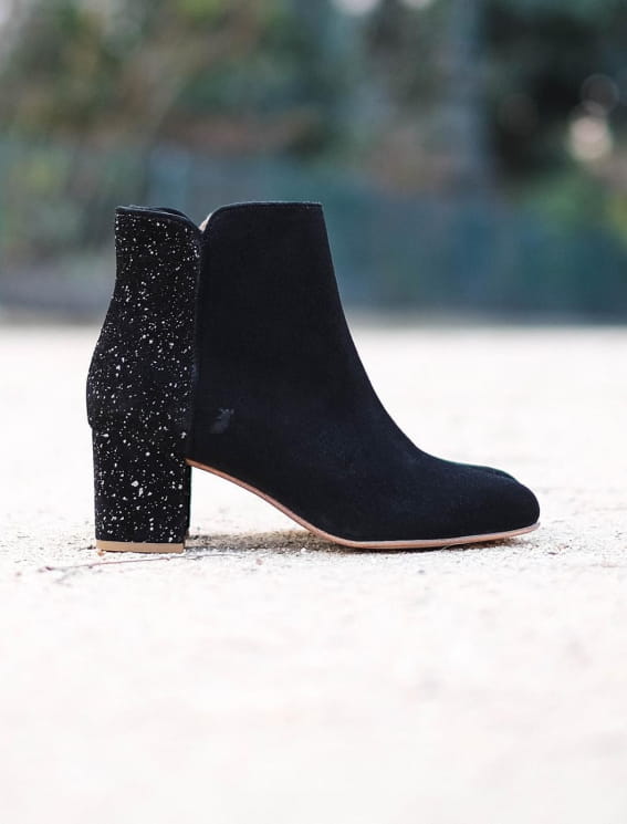 Bottines à talon Noir galactique