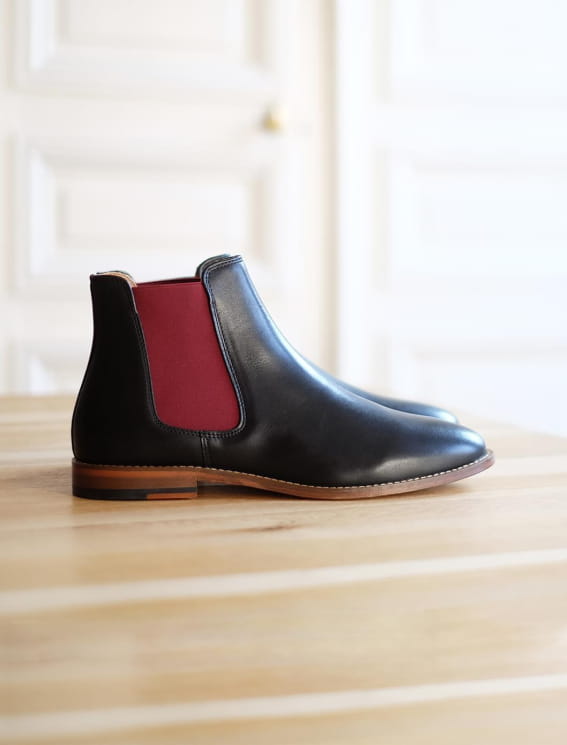 Chelsea boots Noir et grenat