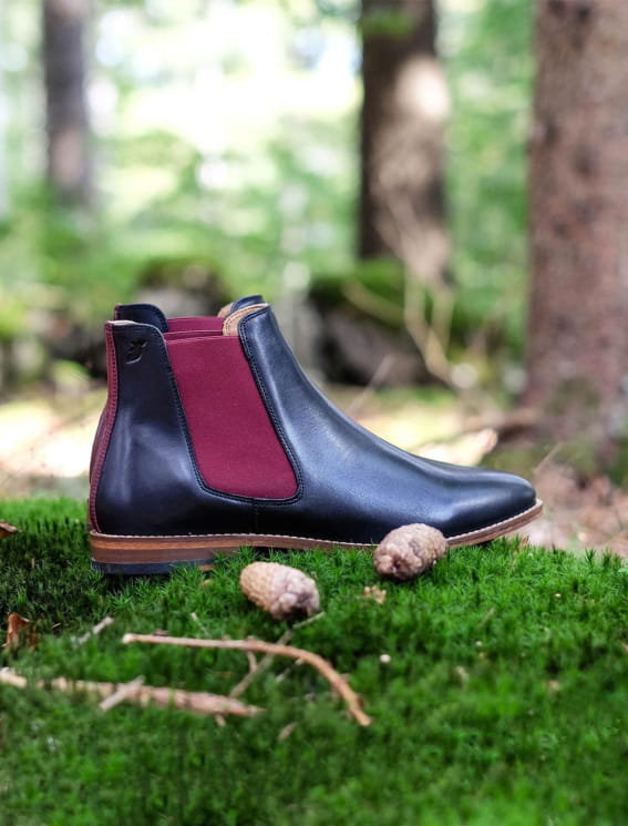 Chelsea boots Noir et grenat